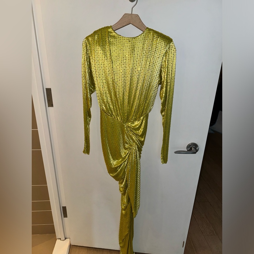 RaisaVanessa yellow embellished gown US 2 - Picture 3 of 12